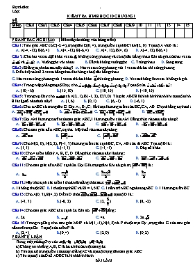 Kiểm tra Hinh hoc khối 10 - Chương 1